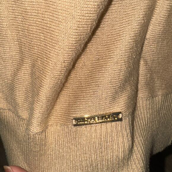 Michael Kors Women M Tunic Sweater Poncho Cowl Neck Fringe Essential Layer Cozy - Picture 6 of 9